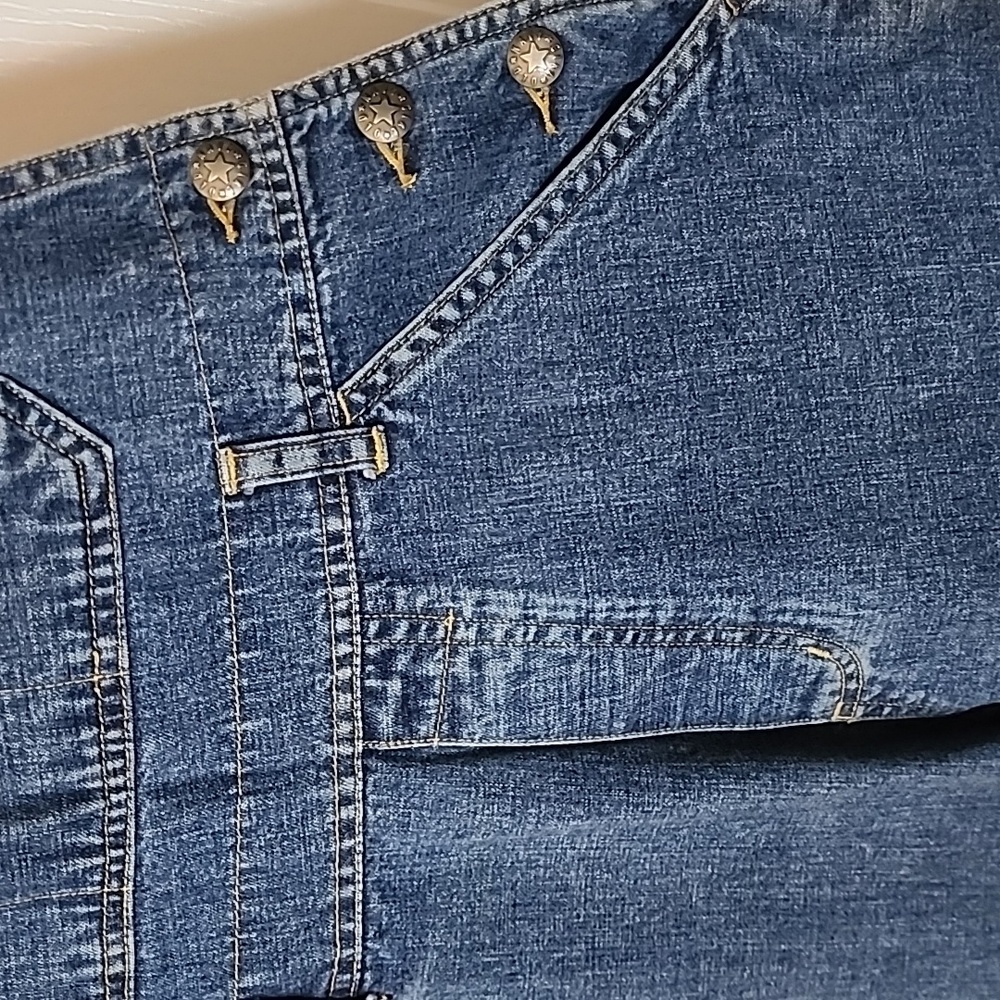 Old Navy Classic Blue Denim Flare Overalls, Size 16 - Picture 4 of 10